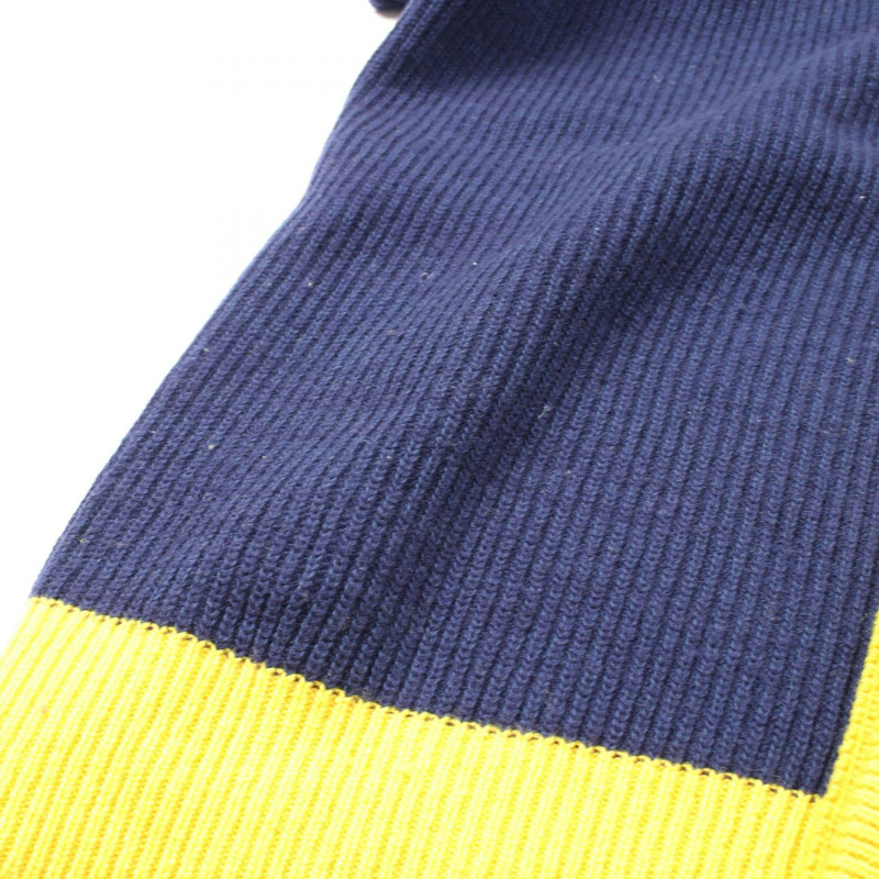 MARNI 羊毛棉混紡開襟衫 CDMD0256Q1 UFH440 藏青色/黃色 36碼 二手女款-13