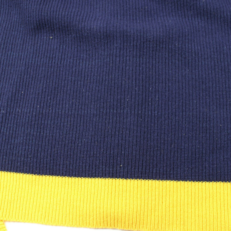 MARNI 羊毛棉混紡開襟衫 CDMD0256Q1 UFH440 藏青色/黃色 36碼 二手女款-14