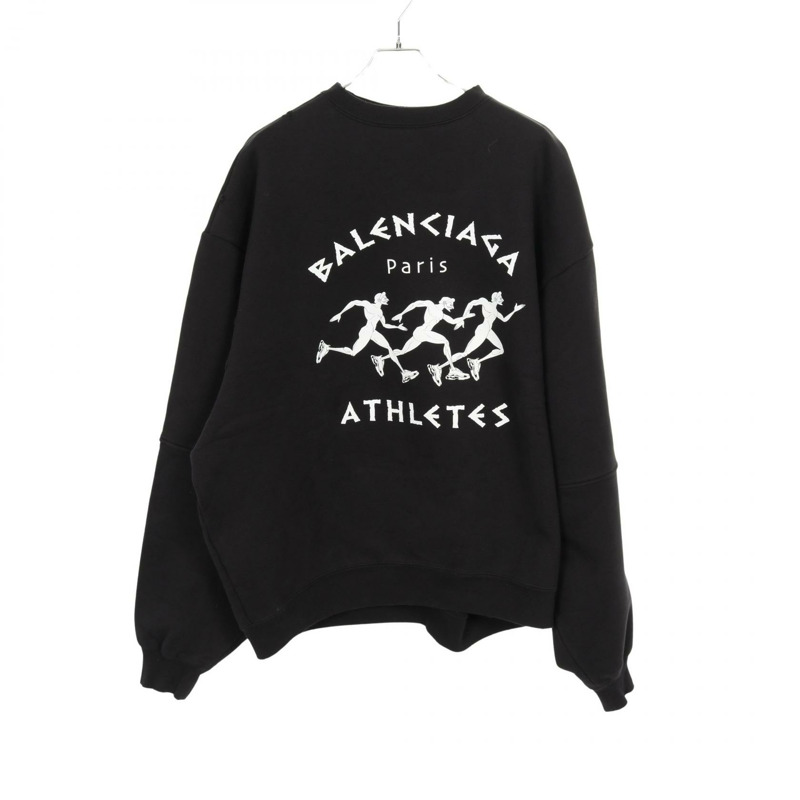 BALENCIAGA ATHLETES 長袖衛衣 641654 純棉 黑色 #XS 二手男款-0