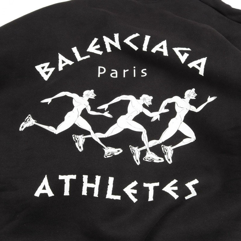 BALENCIAGA ATHLETES 長袖衛衣 641654 純棉 黑色 #XS 二手男款-8
