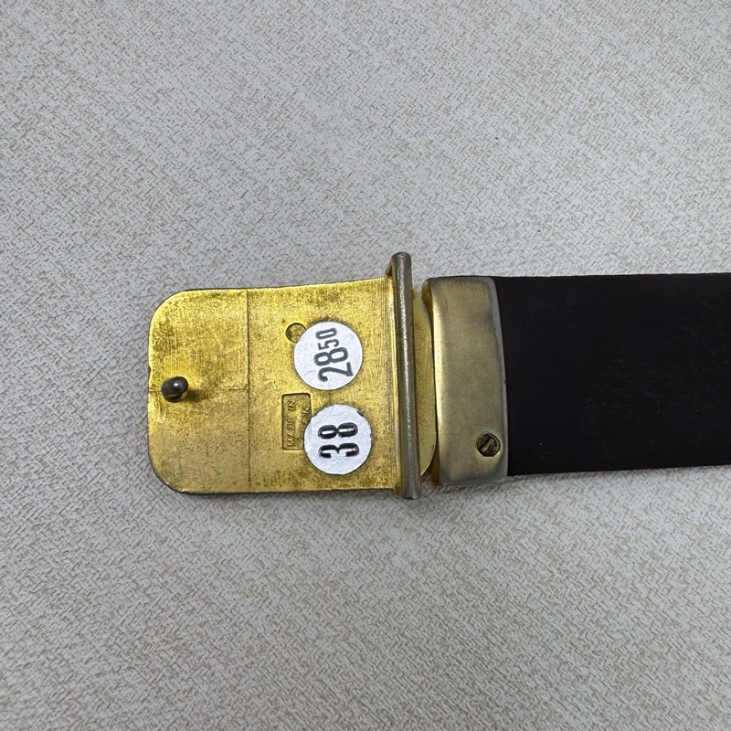 DIOR 金x黑頭 黑皮革 皮帶 腰帶-2