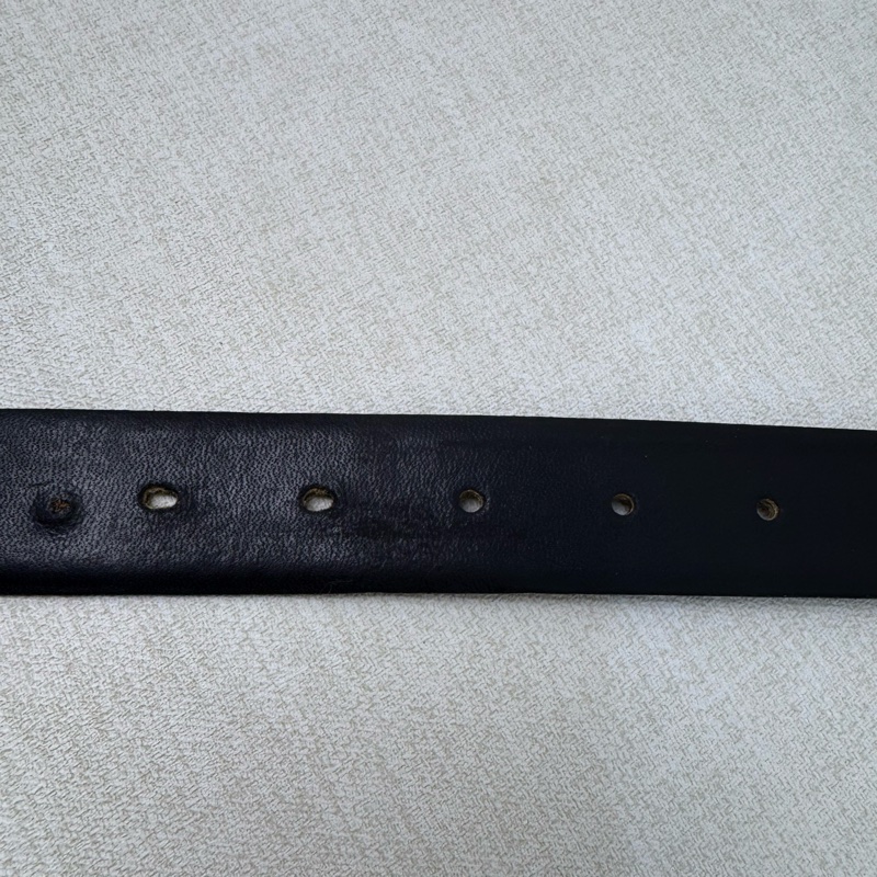 DIOR 金x黑頭 黑皮革 皮帶 腰帶-3