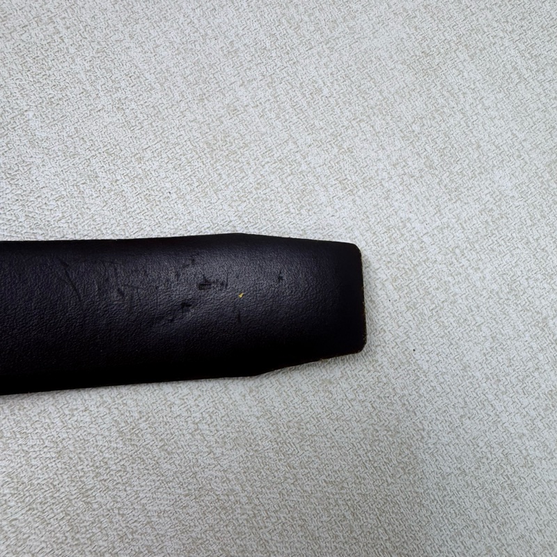 DIOR 金x黑頭 黑皮革 皮帶 腰帶-7