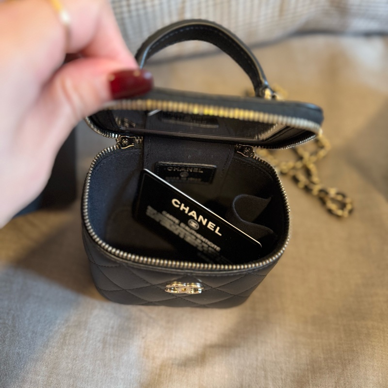 Chanel小盒子 羊皮金扣-9
