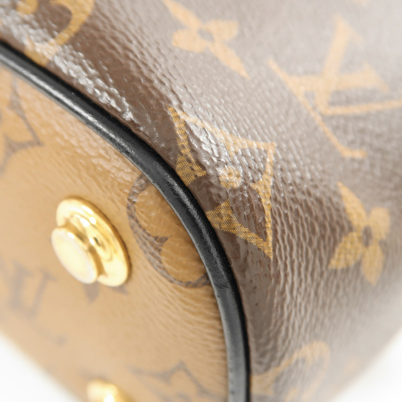 LOUIS VUITTON Monogram Reverse Vanity PM金扣手挽肩背兩用袋-8