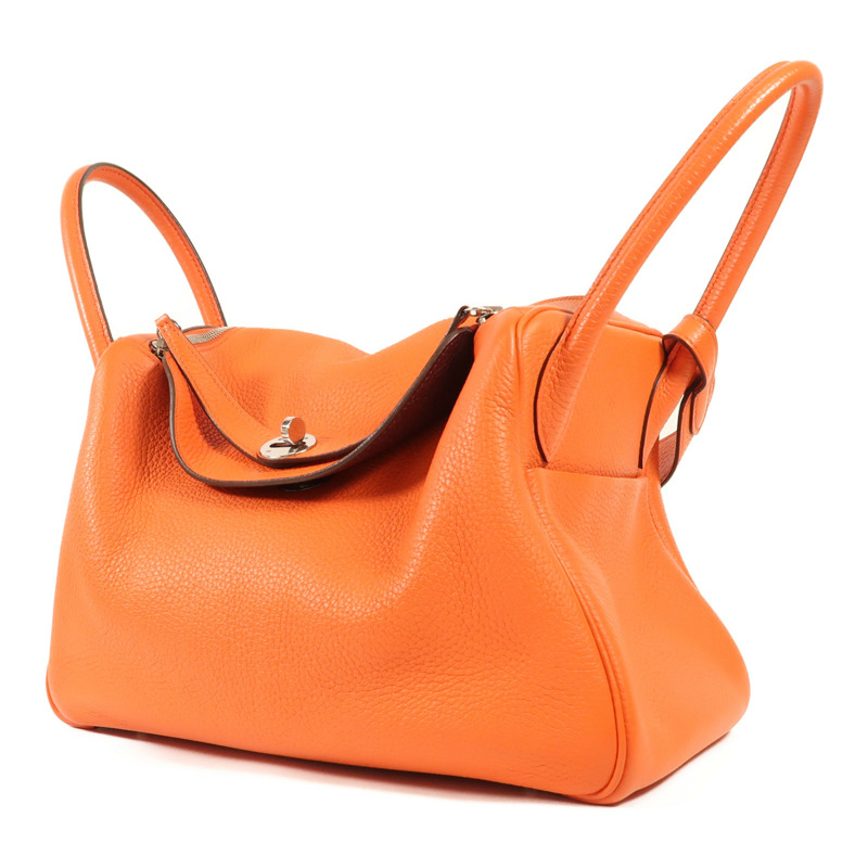 HERMES Clemence皮革Lindy 30銀扣手挽肩背兩用袋-2