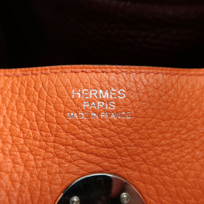 HERMES Clemence皮革Lindy 30銀扣手挽肩背兩用袋-5