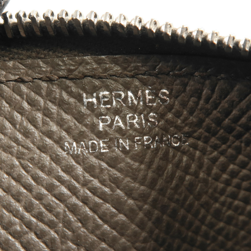 HERMES Epsom皮革Porte-Cartes Zippe City銀扣錢包Etain-5