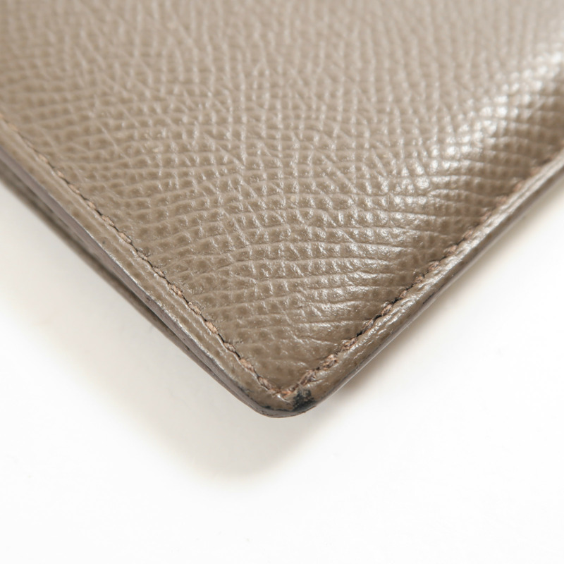 HERMES Epsom皮革Porte-Cartes Zippe City銀扣錢包Etain-9