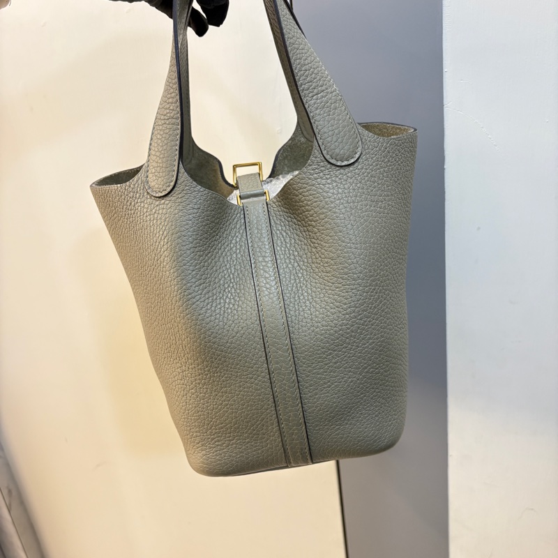 Hermes 鼠尾草色TC牛皮菜籃子-3