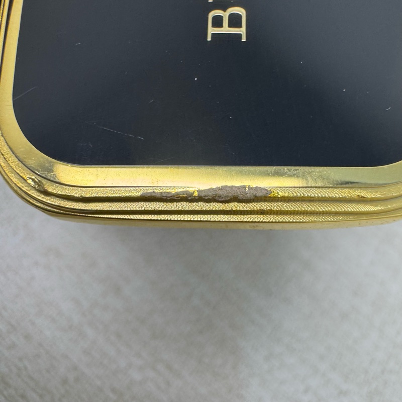 Burberry 金x黑頭 格紋棕色皮革 皮帶 腰帶-13