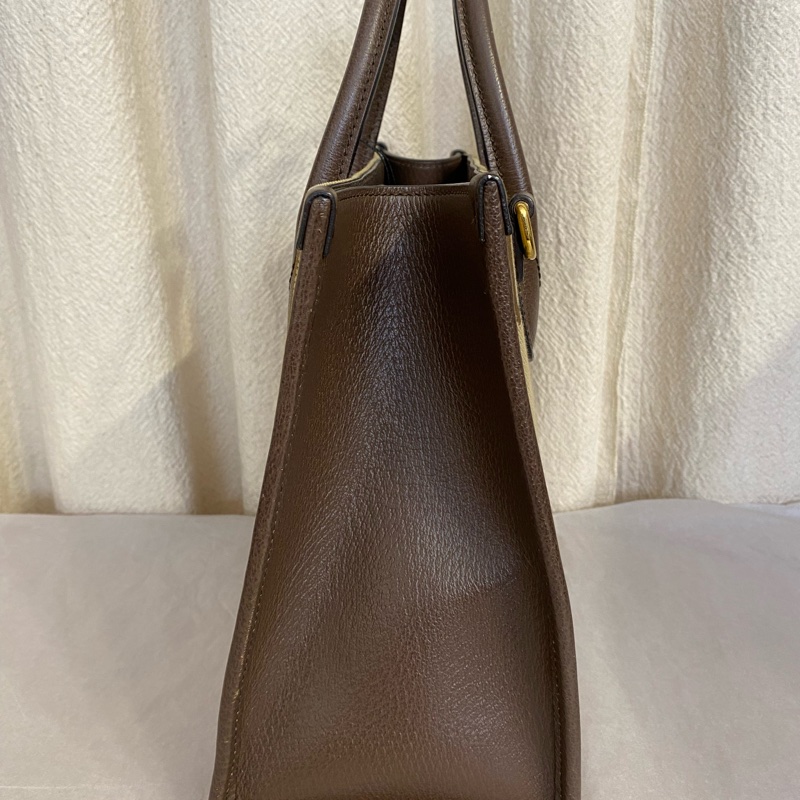 Gucci 古馳棕色老花tote包 手提單肩斜挎-3