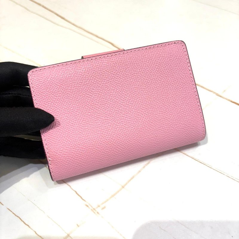 *SHIHNS名牌精品* COACH 蜜桃粉 立體馬車 防刮真皮革中夾-2