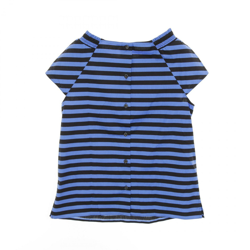 PRADA 短袖襯衫 P9976R 棉藍黑色 42 碼 二手女款-1