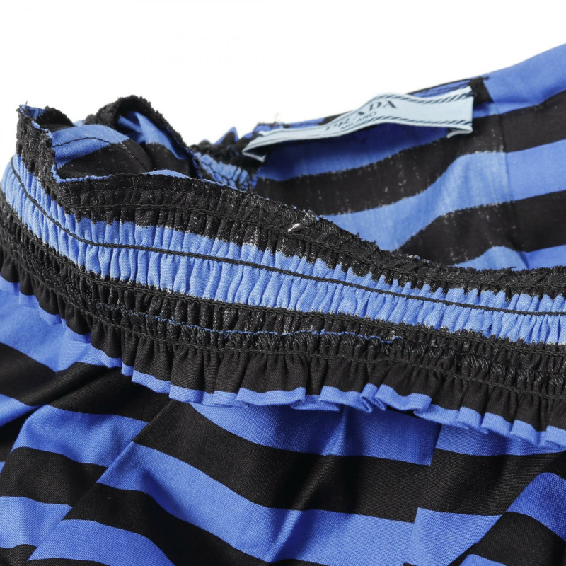 PRADA 短袖襯衫 P9976R 棉藍黑色 42 碼 二手女款-5