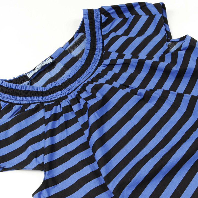 PRADA 短袖襯衫 P9976R 棉藍黑色 42 碼 二手女款-7