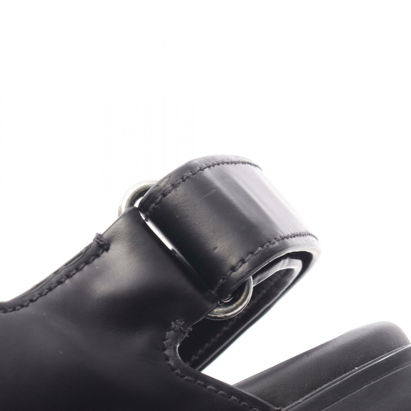 PRADA 涼鞋 2X3024 帆布皮革黑藍米色 7 碼 二手男式-9