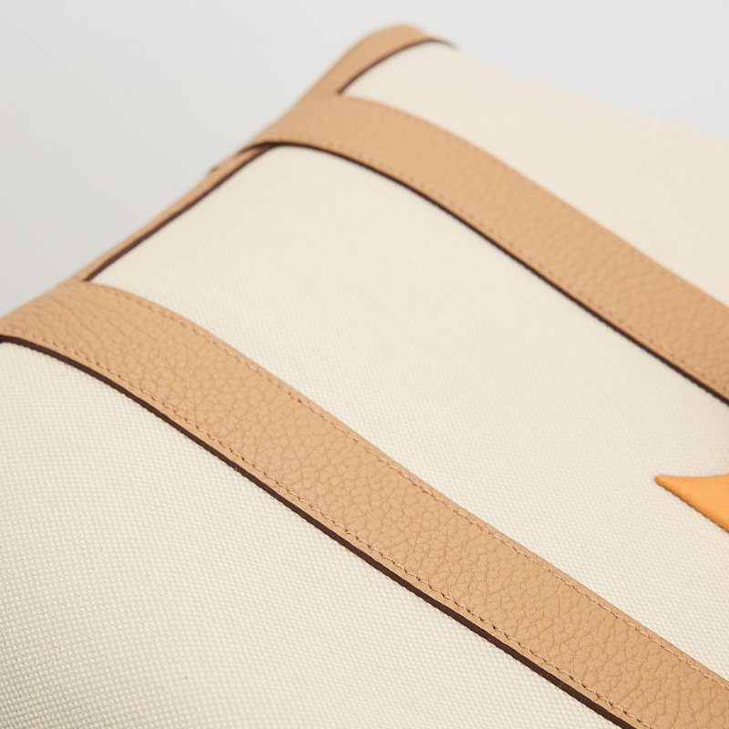 Hermès garden file 28小號竪版花園包/芝麻色拼冰川白-10