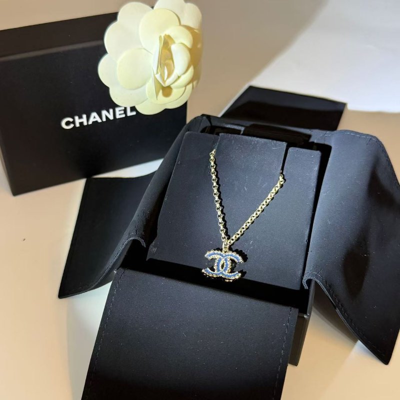 CHANEL 金屬雙C LOGO 金色頸鍊-0