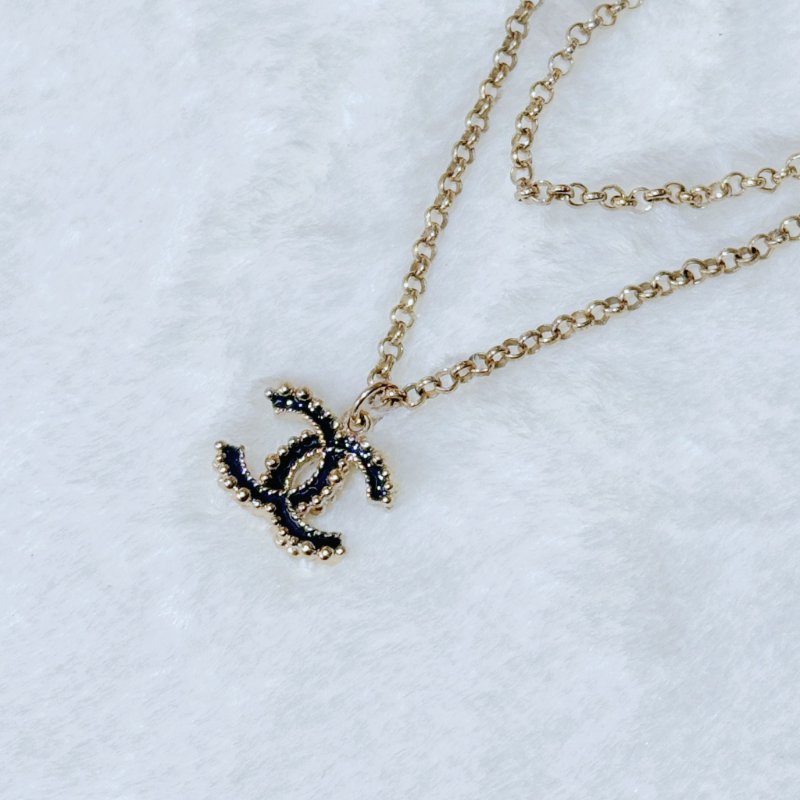 CHANEL 金屬雙C LOGO 金色頸鍊-2