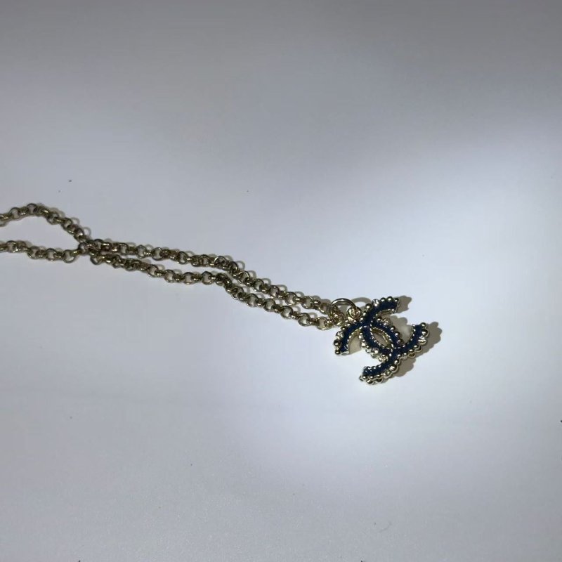 CHANEL 金屬雙C LOGO 金色頸鍊-5