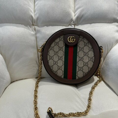 GUCCI Ophidia GG 老花圓餅包