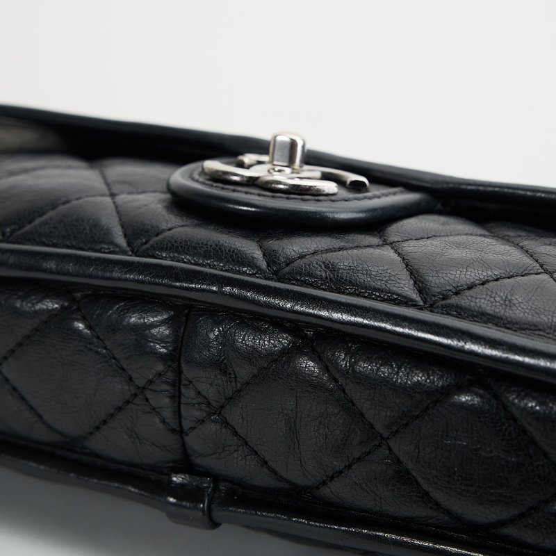 Chanel CF機場鍊包/黑銀牛-5