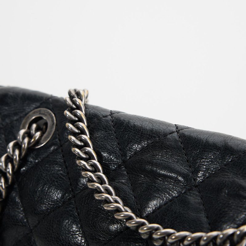 Chanel CF機場鍊包/黑銀牛-9