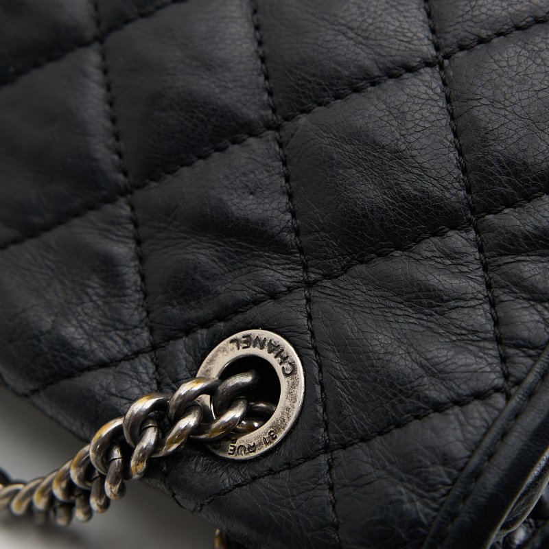 Chanel CF機場鍊包/黑銀牛-11