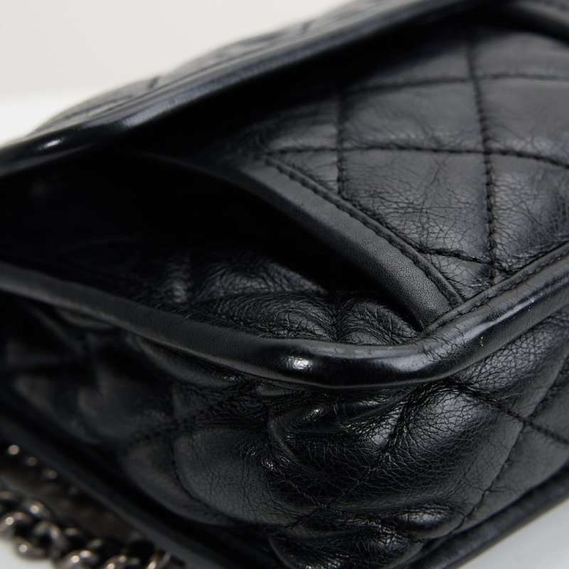 Chanel CF機場鍊包/黑銀牛-13