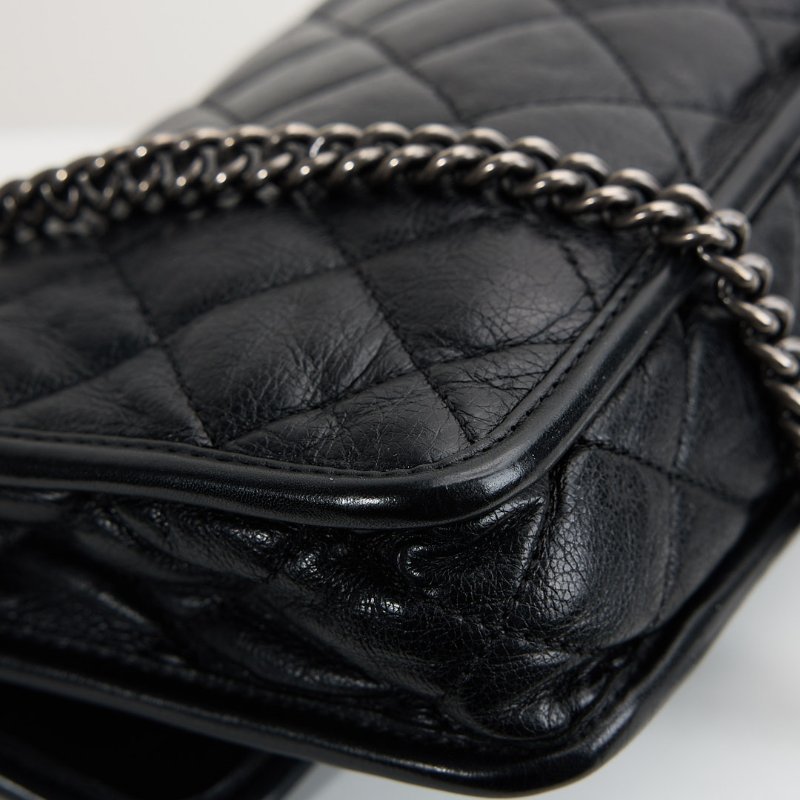 Chanel CF機場鍊包/黑銀牛-18