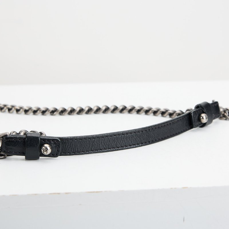 Chanel CF機場鍊包/黑銀牛-19