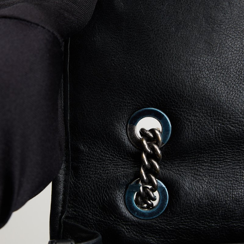 Chanel CF機場鍊包/黑銀牛-20