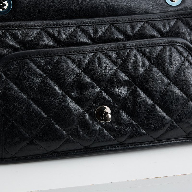 Chanel CF機場鍊包/黑銀牛-23