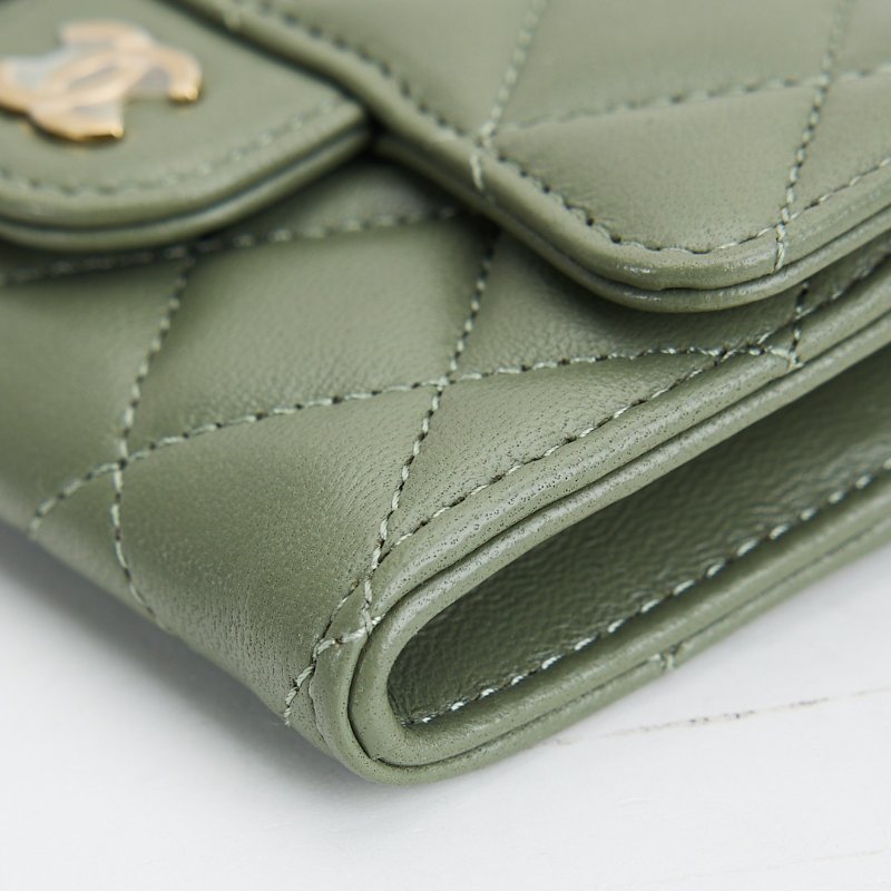 Chanel cf卡包墨綠-6