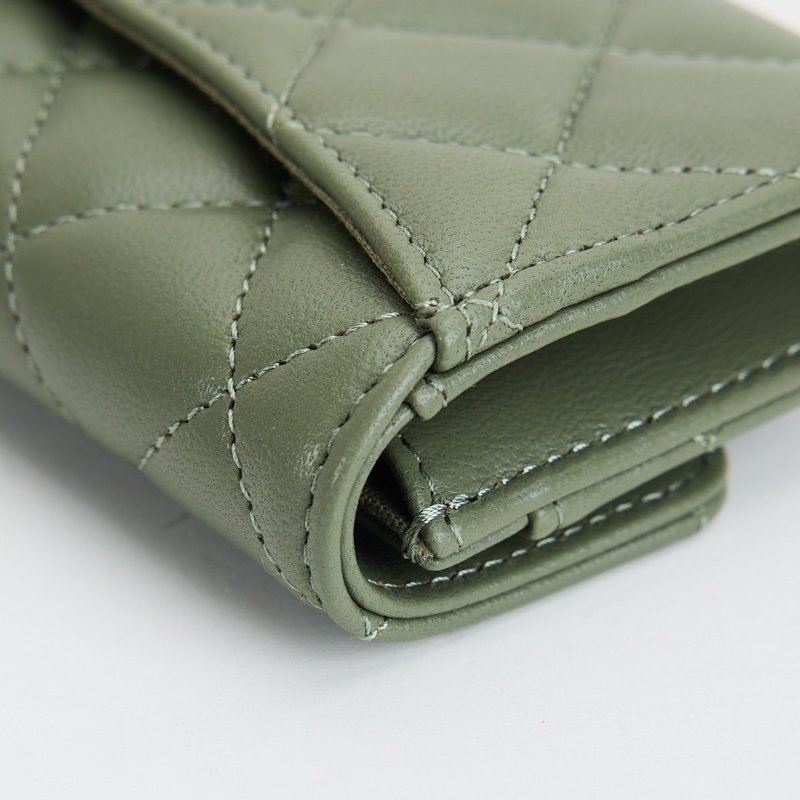 Chanel cf卡包墨綠-11