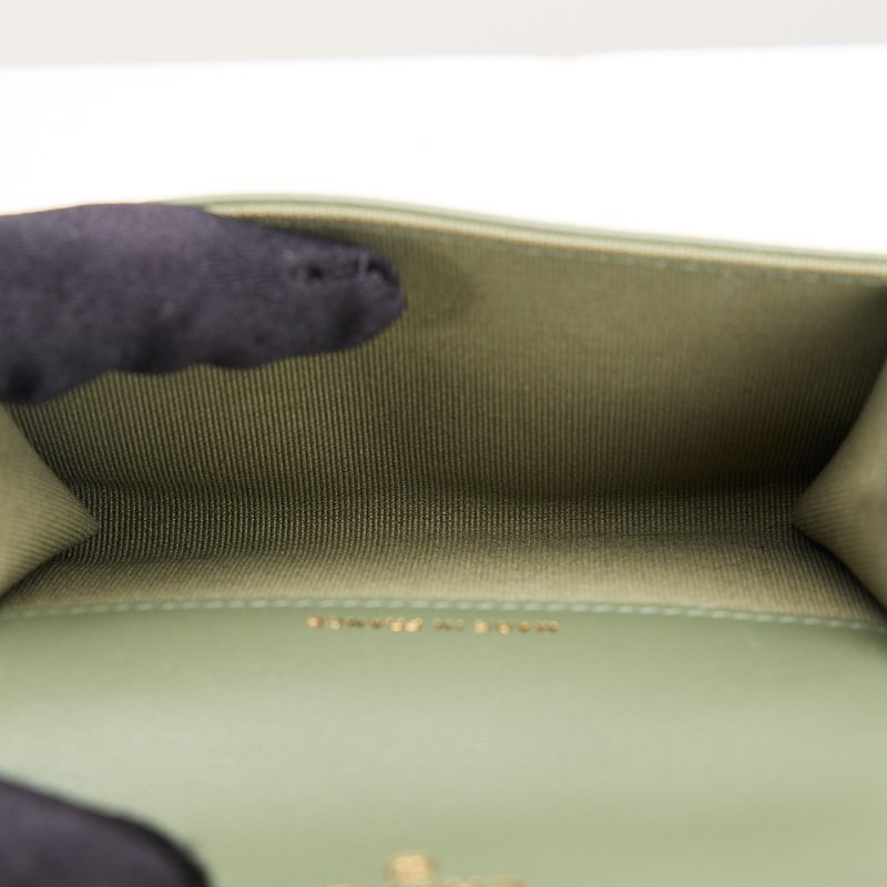 Chanel cf卡包墨綠-16