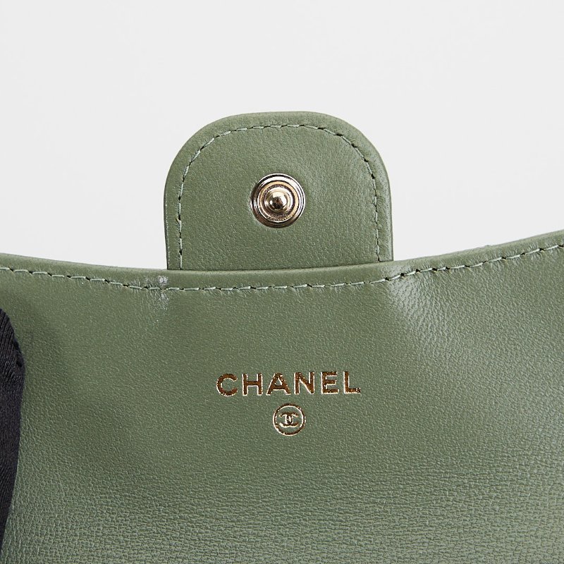 Chanel cf卡包墨綠-18