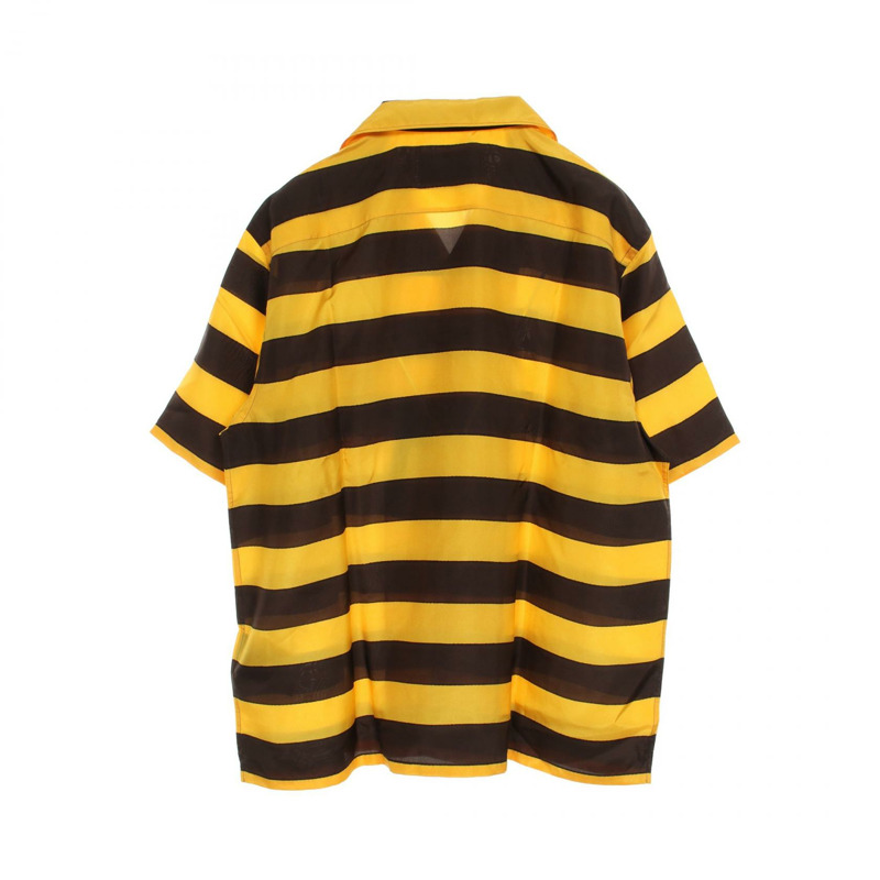 PRADA 短袖 Polo 衫 UCS414 絲綢 黃棕色 XXL 碼 二手男士-1