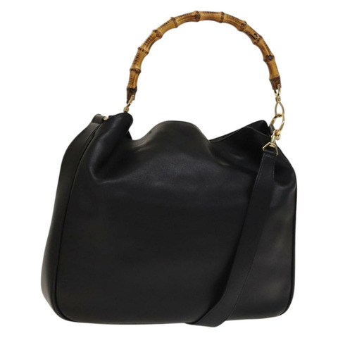 GUCCI 竹節手提包 皮革 2 款可選 黑金色 001 1577 正品 133277