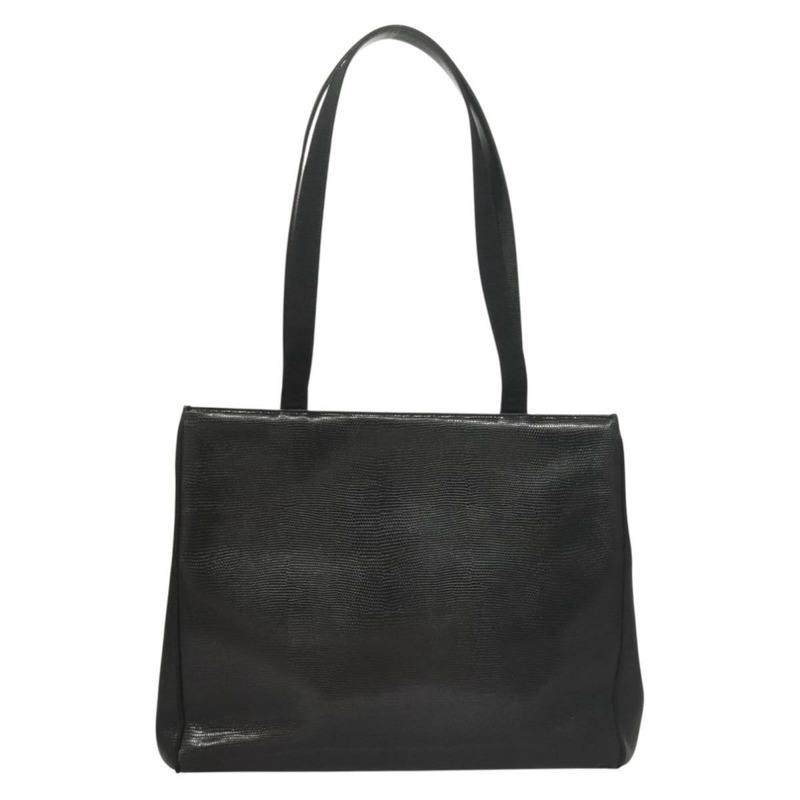 【日本直送】Salvatore Ferragamo 托特包 壓花皮革 黑色 金色 正品 BA4507-1