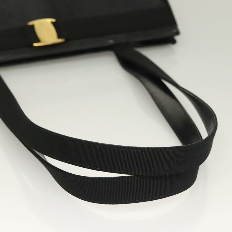 【日本直送】Salvatore Ferragamo 托特包 壓花皮革 黑色 金色 正品 BA4507-6