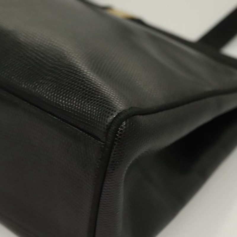【日本直送】Salvatore Ferragamo 托特包 壓花皮革 黑色 金色 正品 BA4507-14