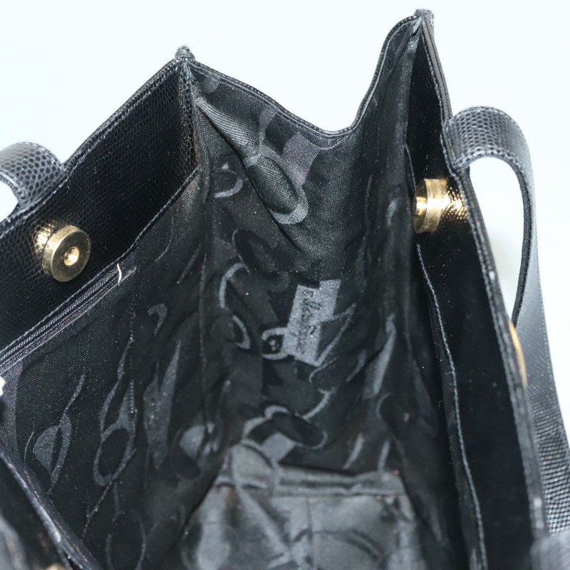 【日本直送】Salvatore Ferragamo 托特包 壓花皮革 黑色 金色 正品 BA4507-17