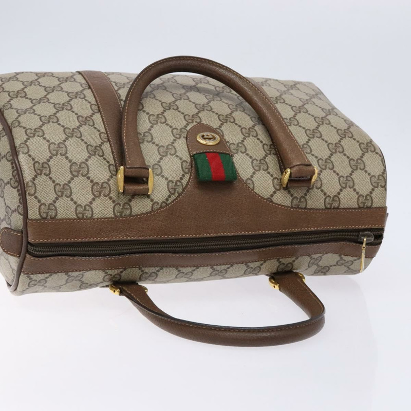 【日本直送】GUCCI GG Supreme Web Sherry Line 手提包 PVC 米金色 40 02 007 正品 BA4667-5