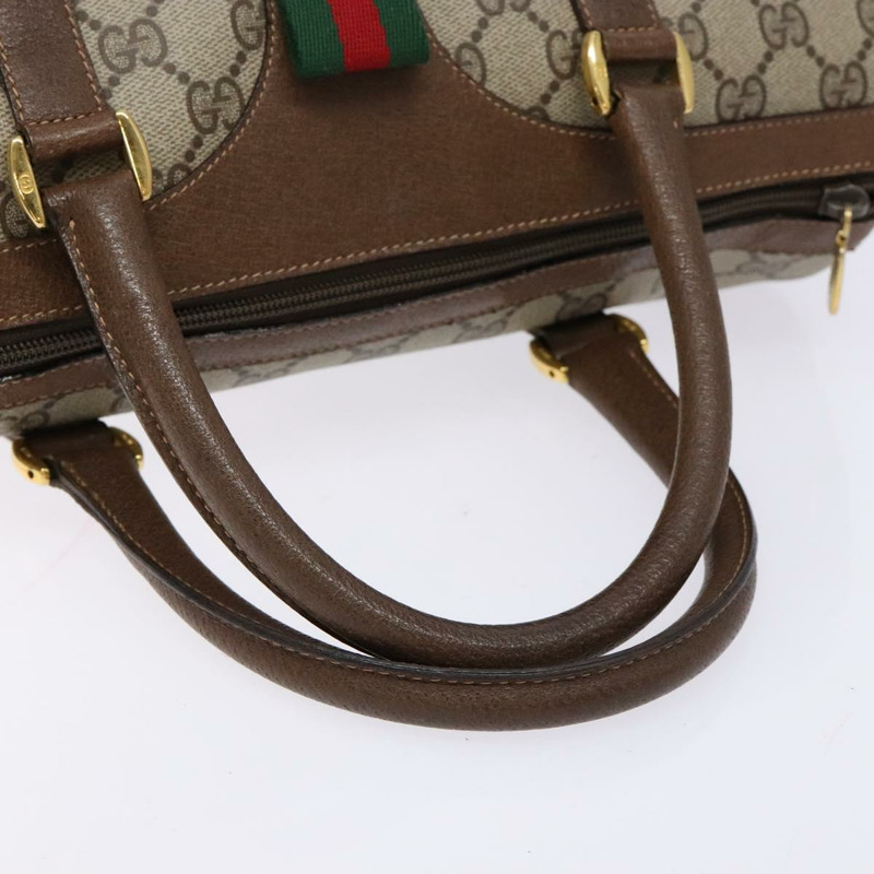 【日本直送】GUCCI GG Supreme Web Sherry Line 手提包 PVC 米金色 40 02 007 正品 BA4667-6