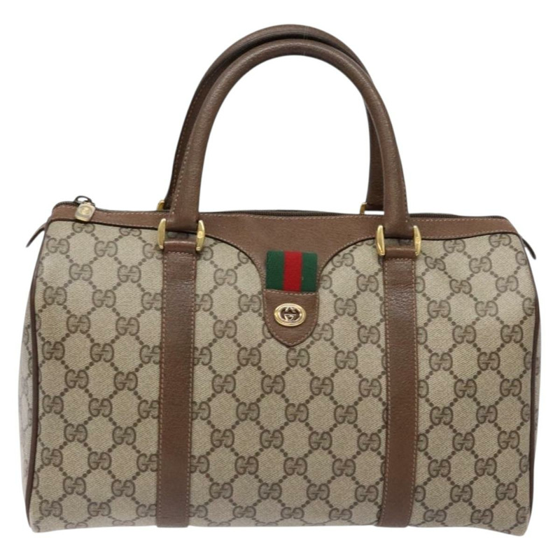 【日本直送】GUCCI GG Supreme Web Sherry Line 手提包 PVC 米金色 40 02 007 正品 BA4667-12