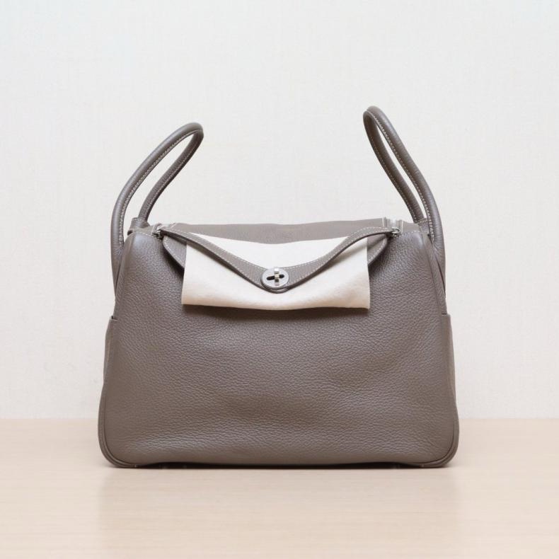 HERMES(愛馬仕) Lindy 34 18大象灰 TC皮 框N 銀扣-0