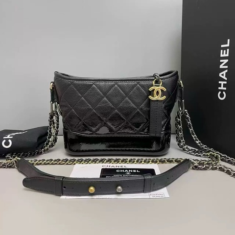 Chanel 香奈兒 流浪包 Gabrielle 黑金 保卡款25開