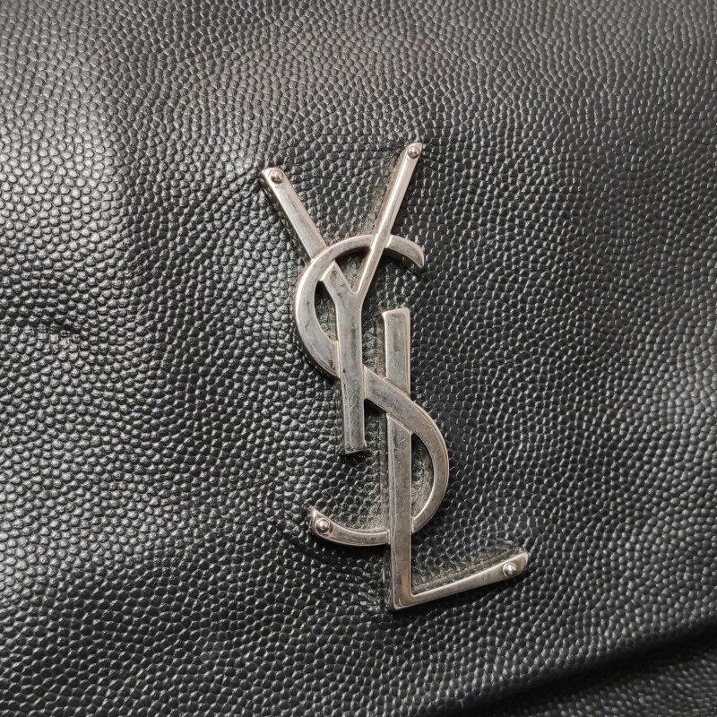 Saint Laurent West Hollywood 中號 牛皮 純色 YSL標誌 單肩包-12